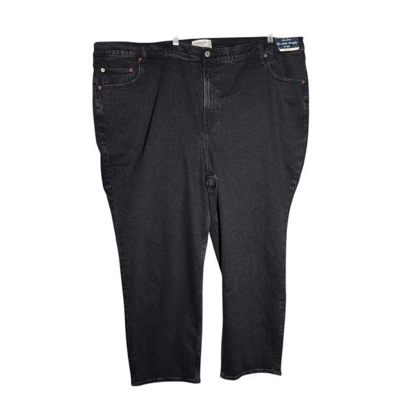 Abercrombie & Fitch Denim - Abercrombie The Ankle Straight Jeans Black Size 37 / 24 CURVE LOVE Black NWT